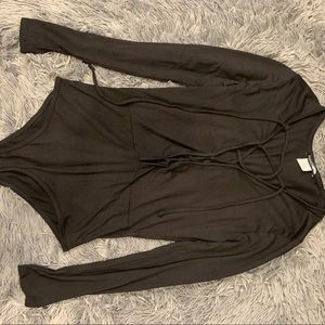Fashion Nova Black Long Sleeve Bodysuit